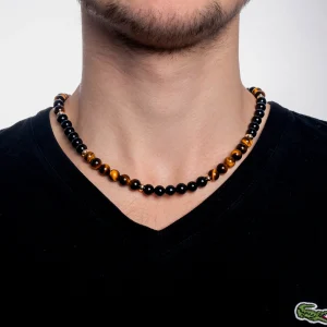 Halskette aus Achat und Tigerauge